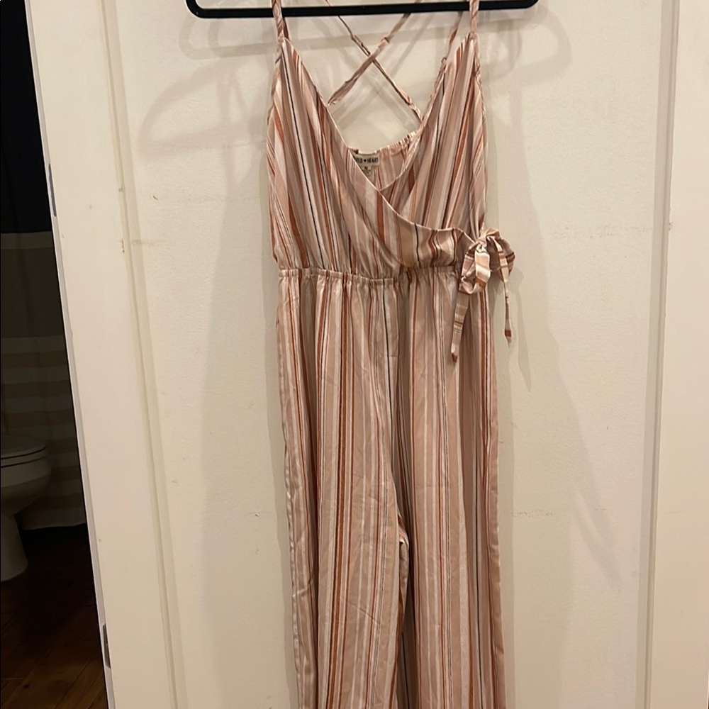 Inspired Hearts Cream and White Wrap Jumpsuit